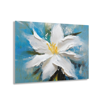 Ethereal Elegance: Acrylic Prints featuring an Abstract Oil Painting of Jasmine