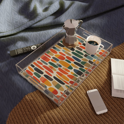 Modern Artistry: Acrylic Serving Tray with Translucent Colors