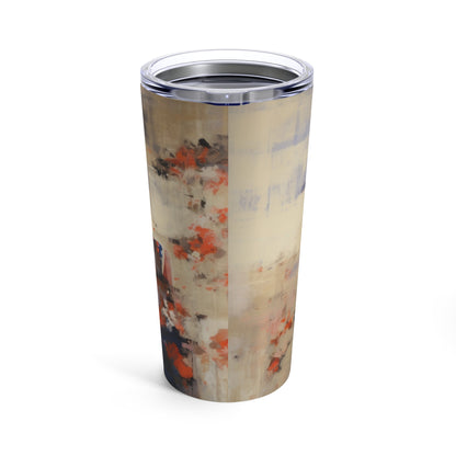 Japanese-Inspired Abstract Oil Painting Tumbler: Celebrating Geisha Beauty