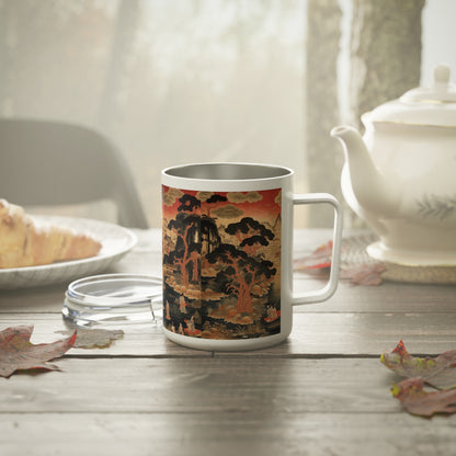 Tsuzure-Nishiki Inspired: Japanese Tapestry Insulated Coffee Mug