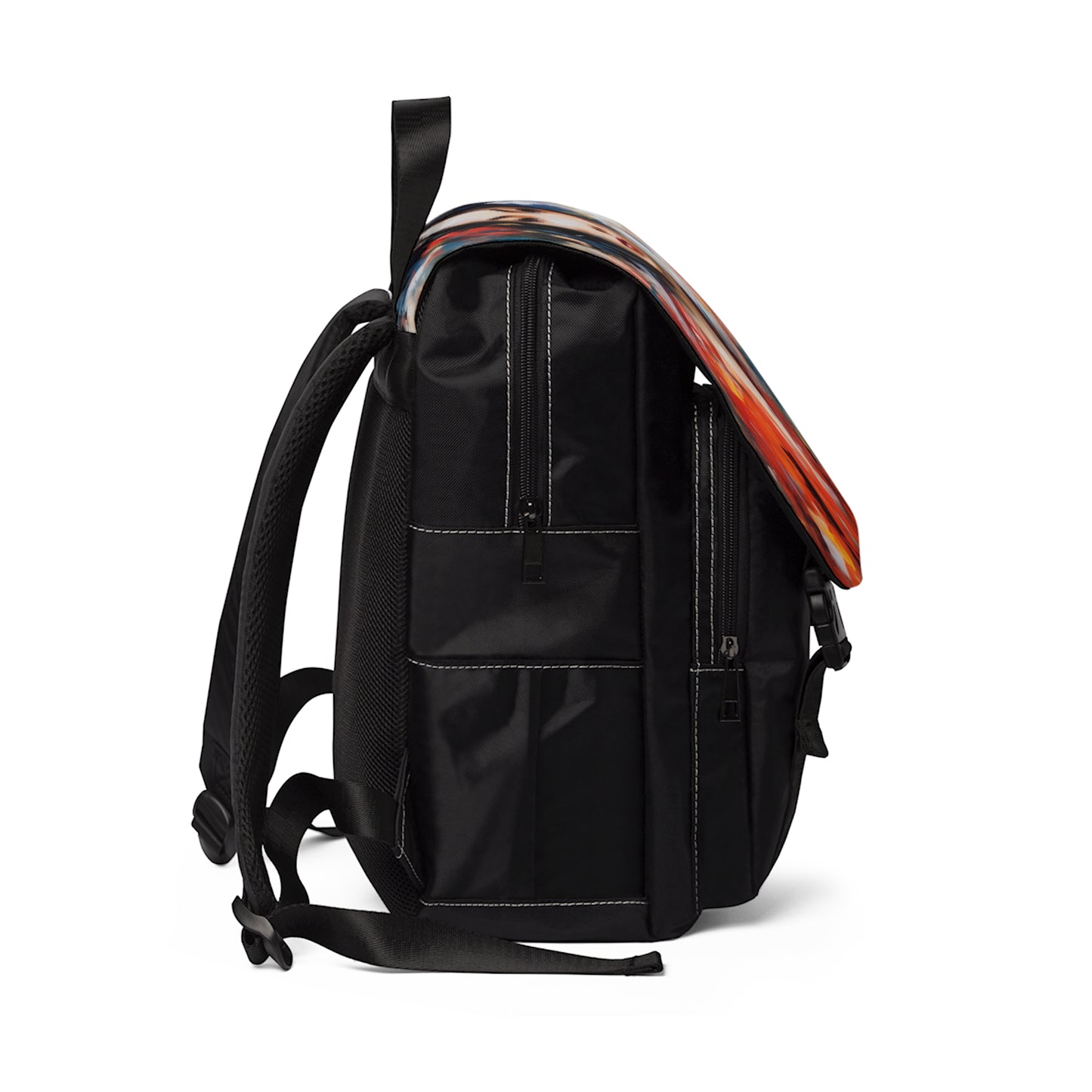 Abstract Geisha Art Unisex Casual Shoulder Backpack: Captivating Brushstrokes in a Japanese Aesthetic