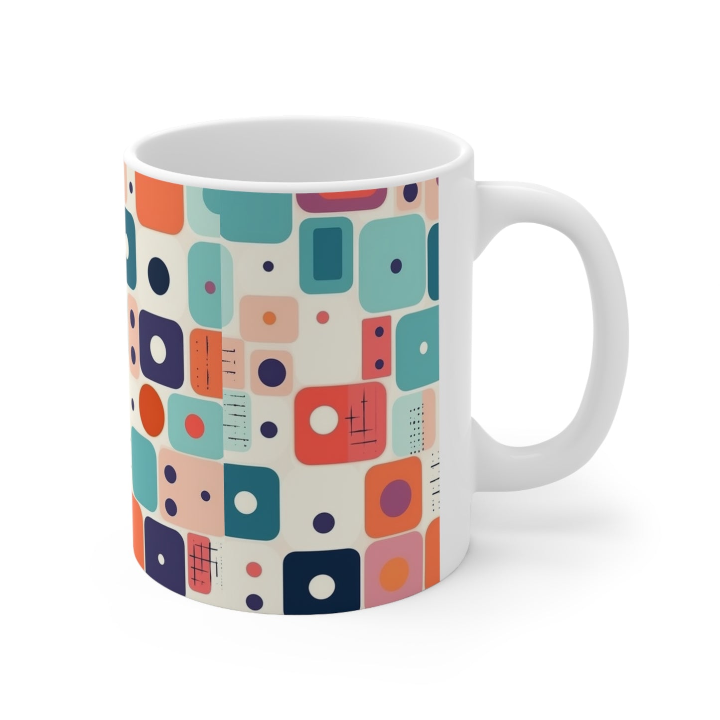 Retro Chic: Atomic Age-Inspired Mug with Midcentury Modern Design and 1960s Fashion