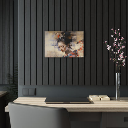 Japanese-Inspired Abstract Oil Painting Acrylic Prints: Celebrating Geisha Beauty