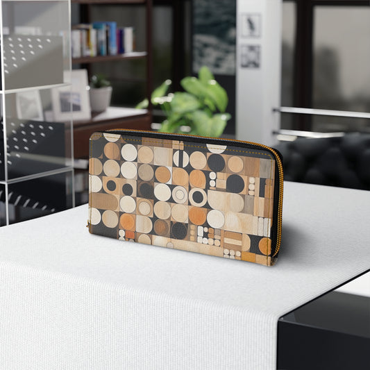 Earthy Harmony: Geometric Zipper Wallet
