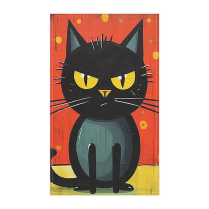 Fashionably Retro Feline: Midcentury Modern Kitchen Towel with a Vintage Cat-Inspired Flair