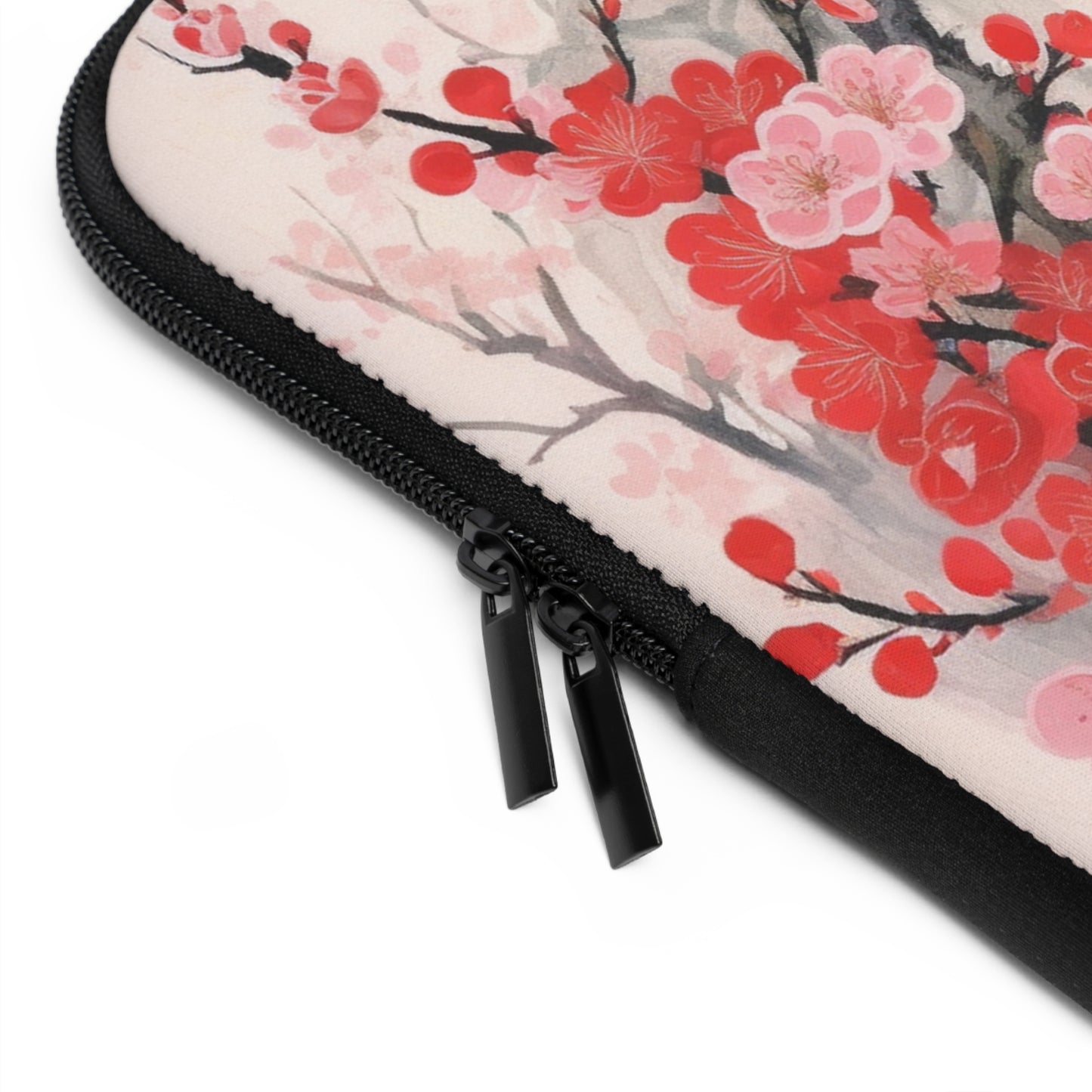 Cherry Blossom Delight: Laptop Sleeve Adorned with Intricate Flower Drawings and Artistry
