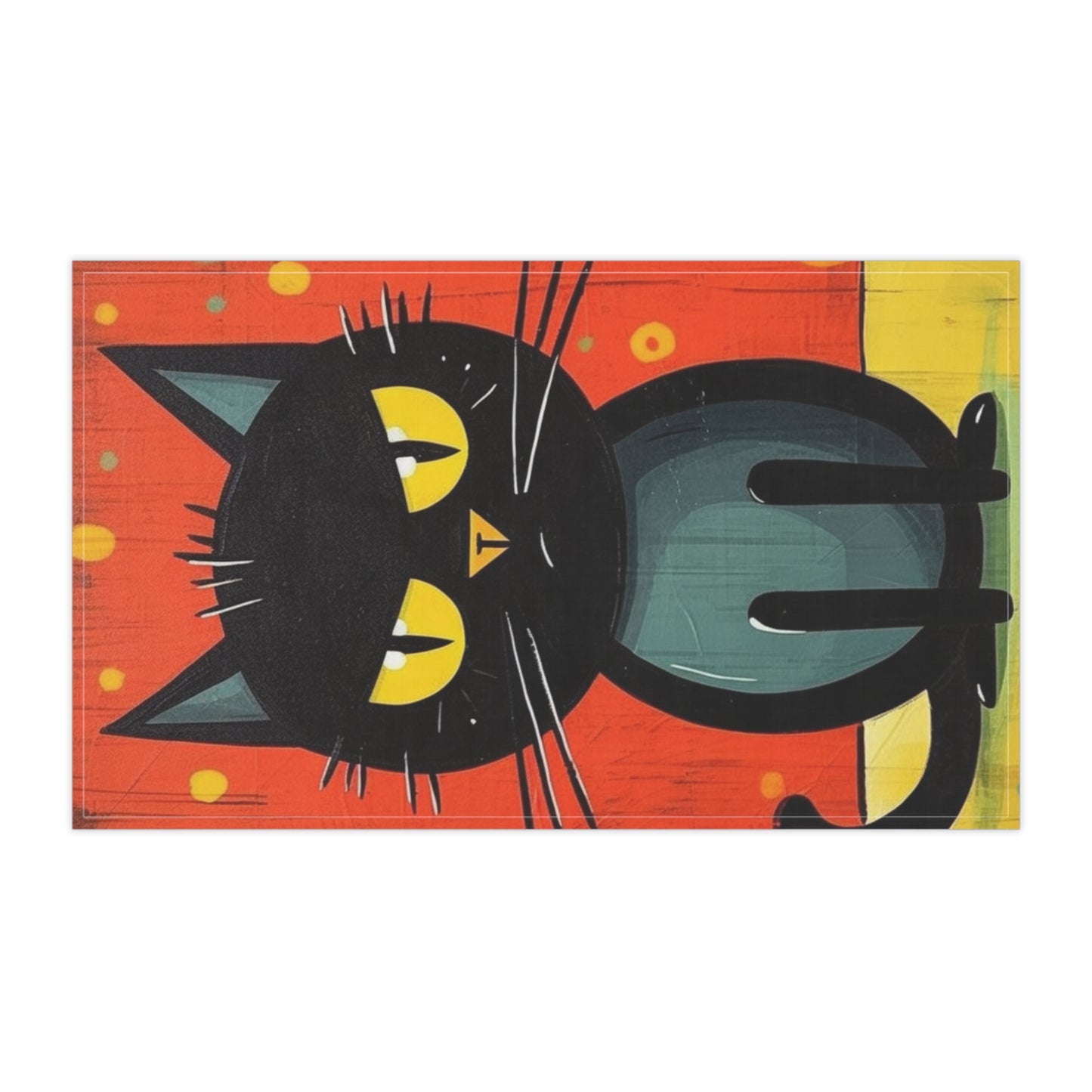 Fashionably Retro Feline: Midcentury Modern Kitchen Towel with a Vintage Cat-Inspired Flair