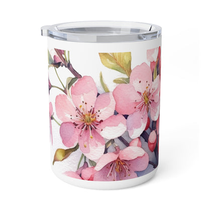 Cherry Blossom Delight: Floral Watercolor Insulated Coffee Mug