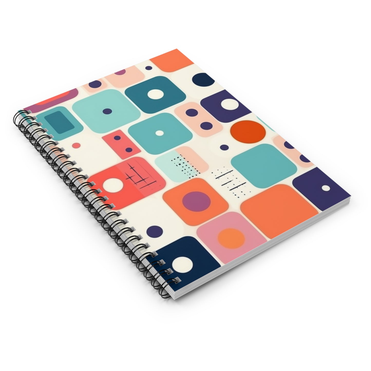 Retro Chic: Atomic Age-Inspired Spiral Notebook with Midcentury Modern Design and 1960s Fashion