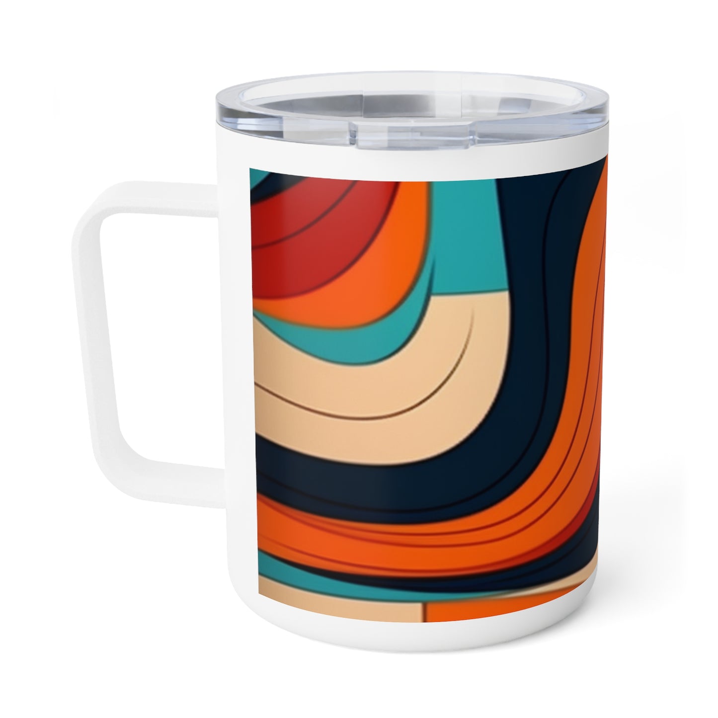 Midcentury Abstractions: Abstract-Inspired Insulated Coffee Mug for Atomic Age Design