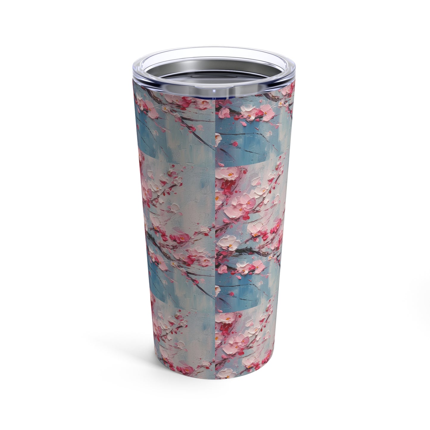 Cherry Blossom Abstract Painting Tumbler: A Delicate Blend of Nature and Art
