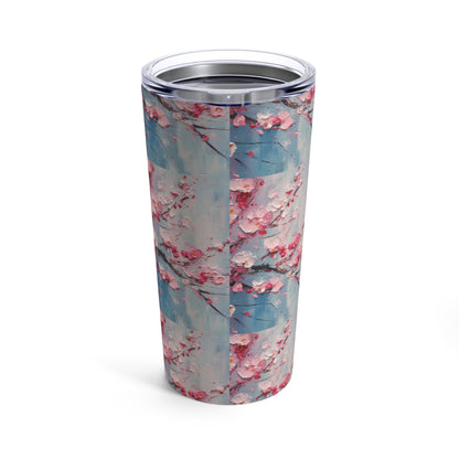 Cherry Blossom Abstract Painting Tumbler: A Delicate Blend of Nature and Art
