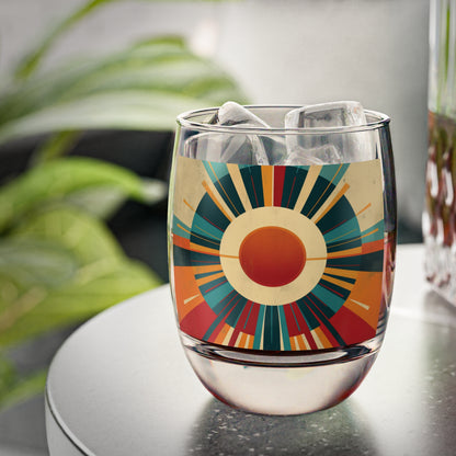 Minimalist Sunshine: Midcentury Modern Sun Whiskey Glass