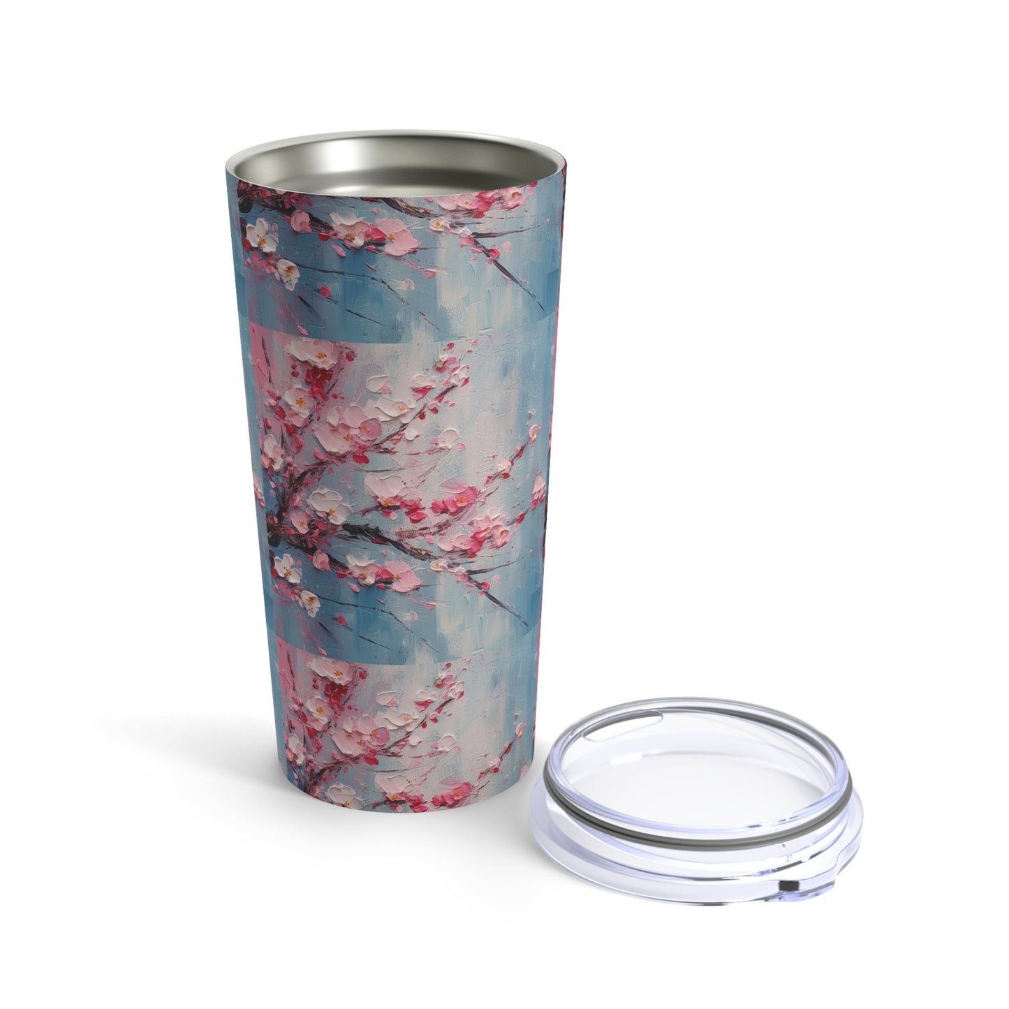 Cherry Blossom Abstract Painting Tumbler: A Delicate Blend of Nature and Art
