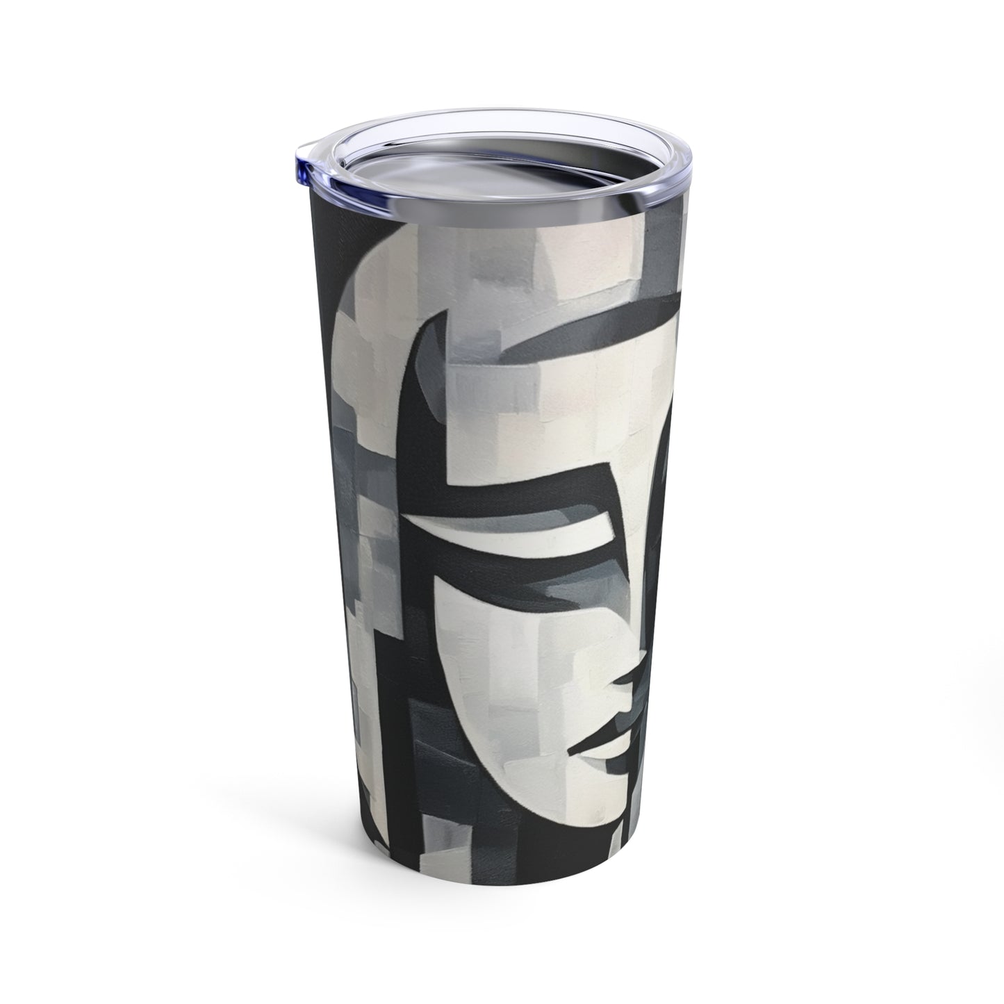 Abstract Oil Paint Tumbler: Cubist Artistry in a Portable Masterpiece