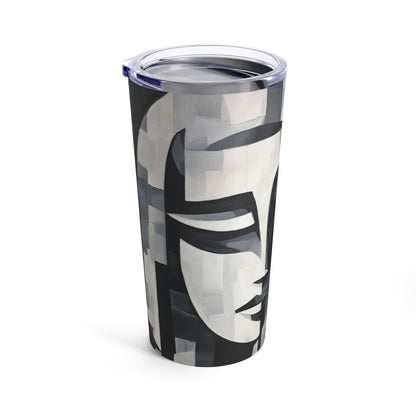 Abstract Oil Paint Tumbler: Cubist Artistry in a Portable Masterpiece