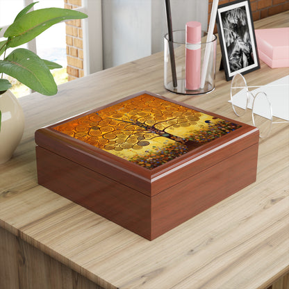 Symbolic Harmony: Gustav Klimt Tree of Life Jewelry Box, Embrace Artistic Elegance