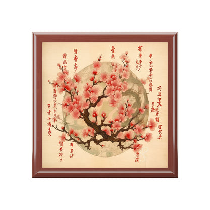 Whimsical Blossom Dreams: Jewelry Box with Delightful Flower Drawings and Cherry Blossoms