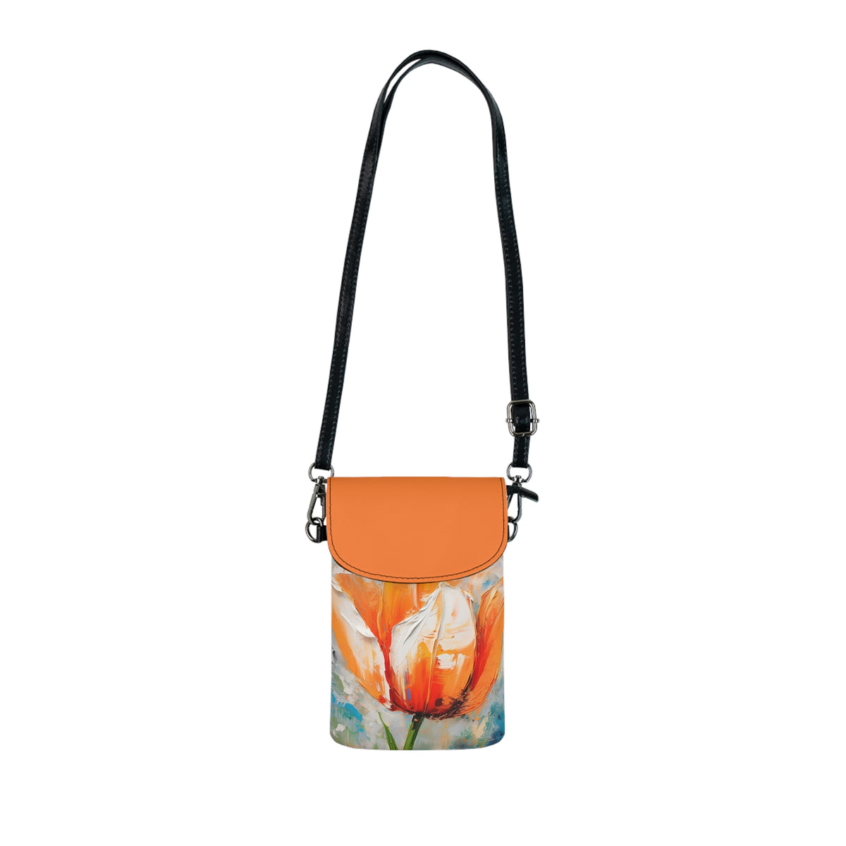 Small Cell Phone Wallet with Vibrant Orange Tulip: Embrace the Beauty of Nature