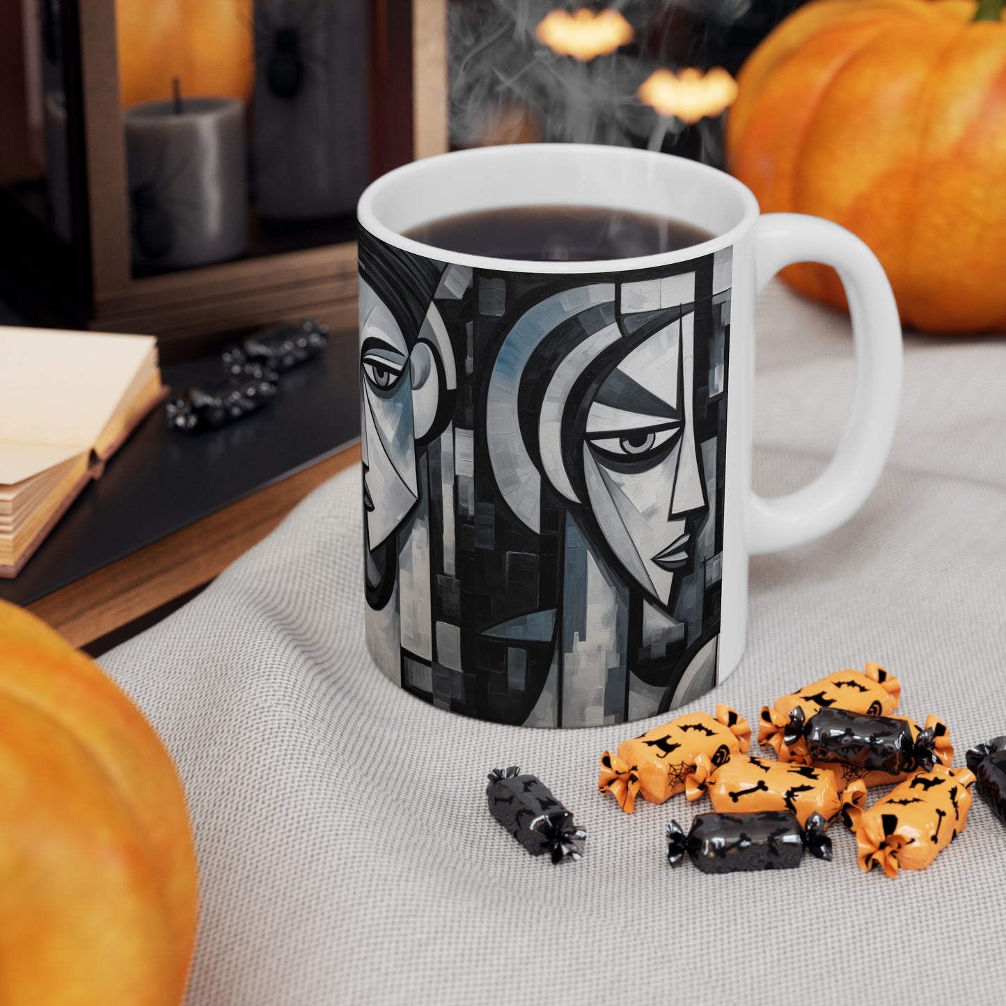 Cubist Paintings Ceramic Mug: Captivating Brush Strokes