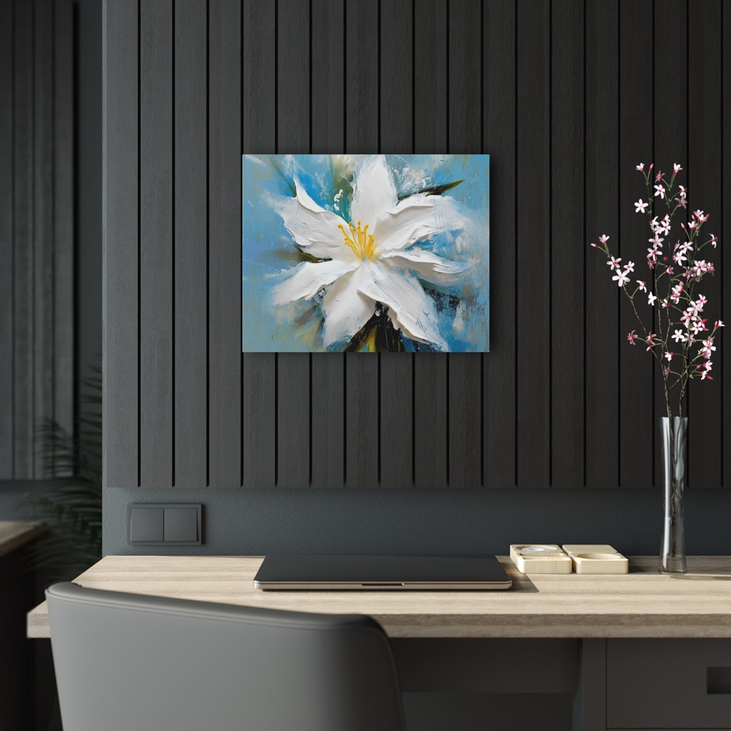 Ethereal Elegance: Acrylic Prints featuring an Abstract Oil Painting of Jasmine