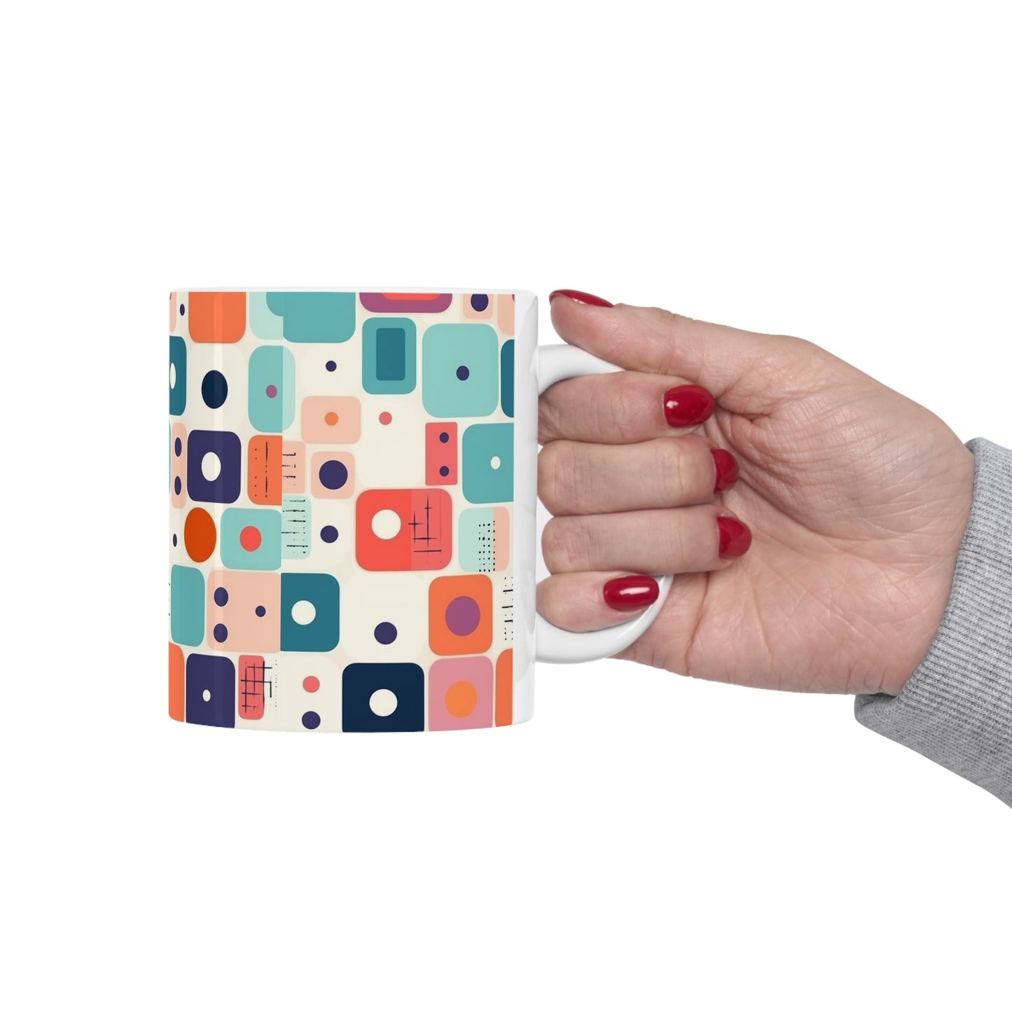 Retro Chic: Atomic Age-Inspired Mug with Midcentury Modern Design and 1960s Fashion