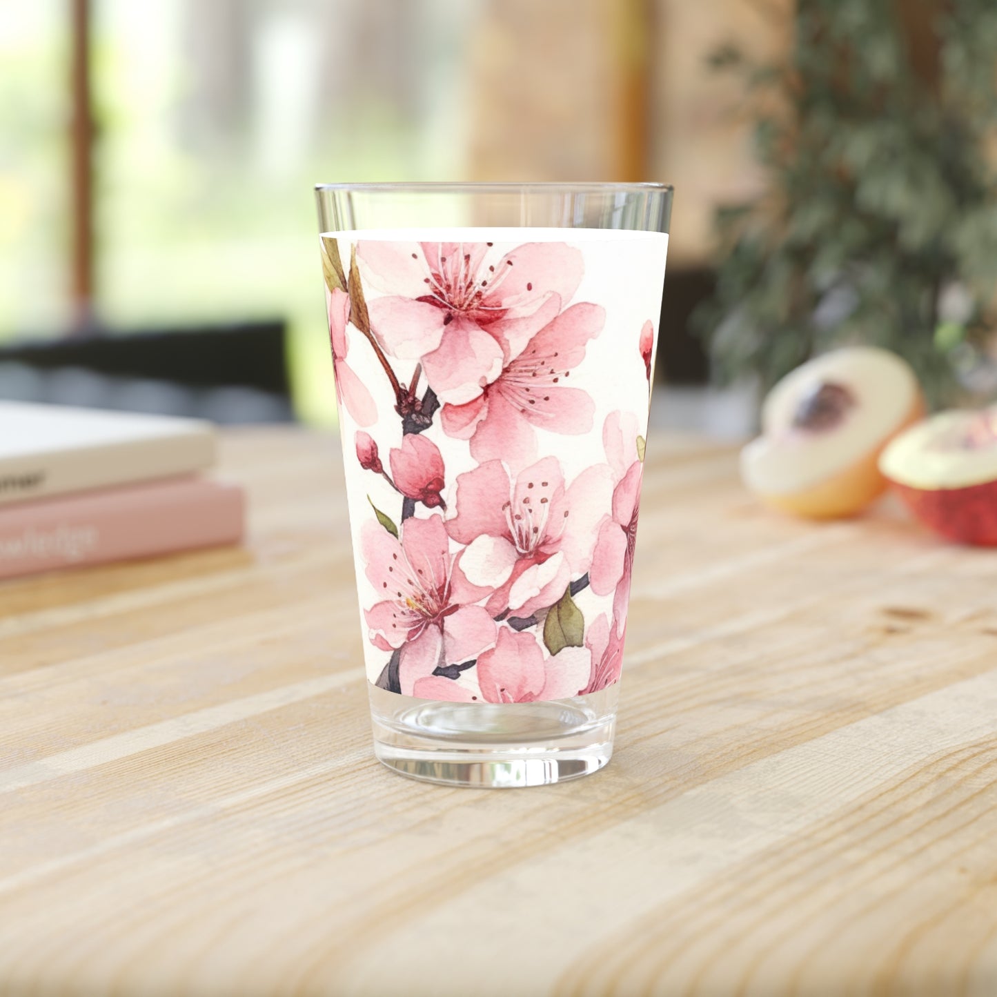 Watercolor Cherry Blossom Pint Glass