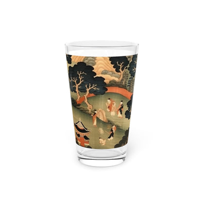 Tapestry Treasures: Japanese-inspired Pint Glass