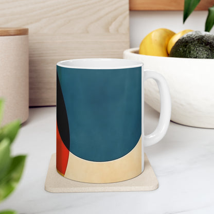 Sleek Geometric Style: Midcentury Modern Mug with Abstract Geometric Art