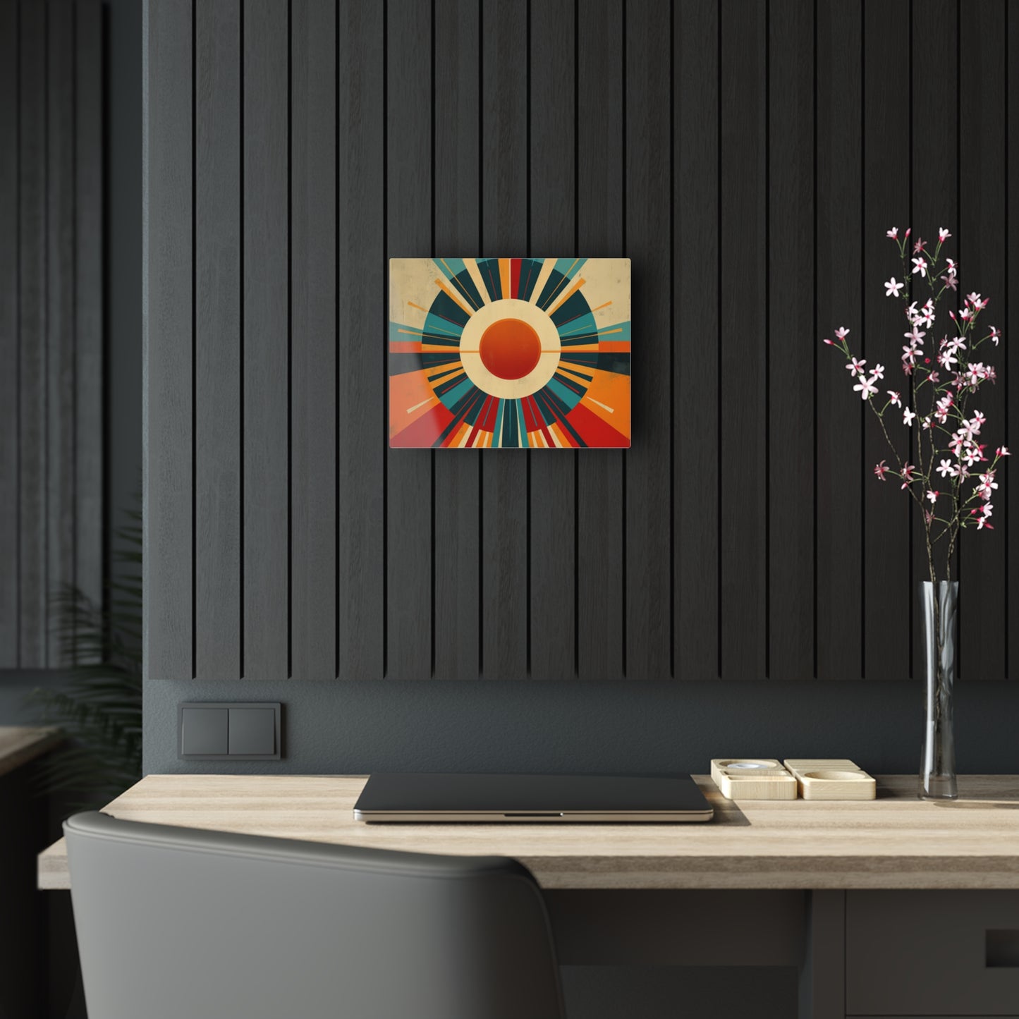 Minimalist Sunshine: Midcentury Modern Sun Acrylic Prints