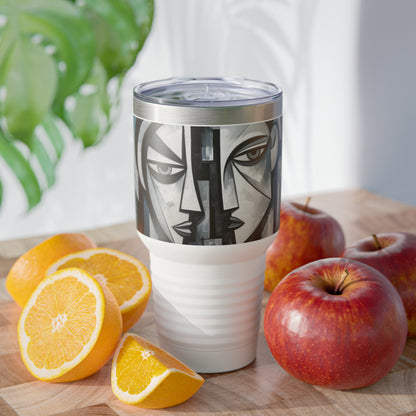 Captivating Cubism: Cubist Paintings Ringneck Tumbler, A Canvas of Refreshing Drink and Abstract Beauty