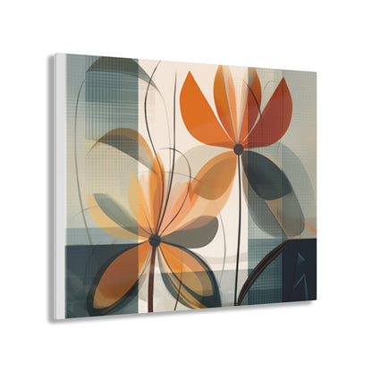 Botanical Chic: Flower Drawings and Minimalist Acrylic Prints Design with Midcentury Flair