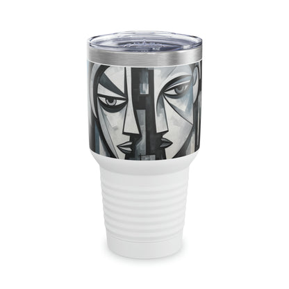 Captivating Cubism: Cubist Paintings Ringneck Tumbler, A Canvas of Refreshing Drink and Abstract Beauty