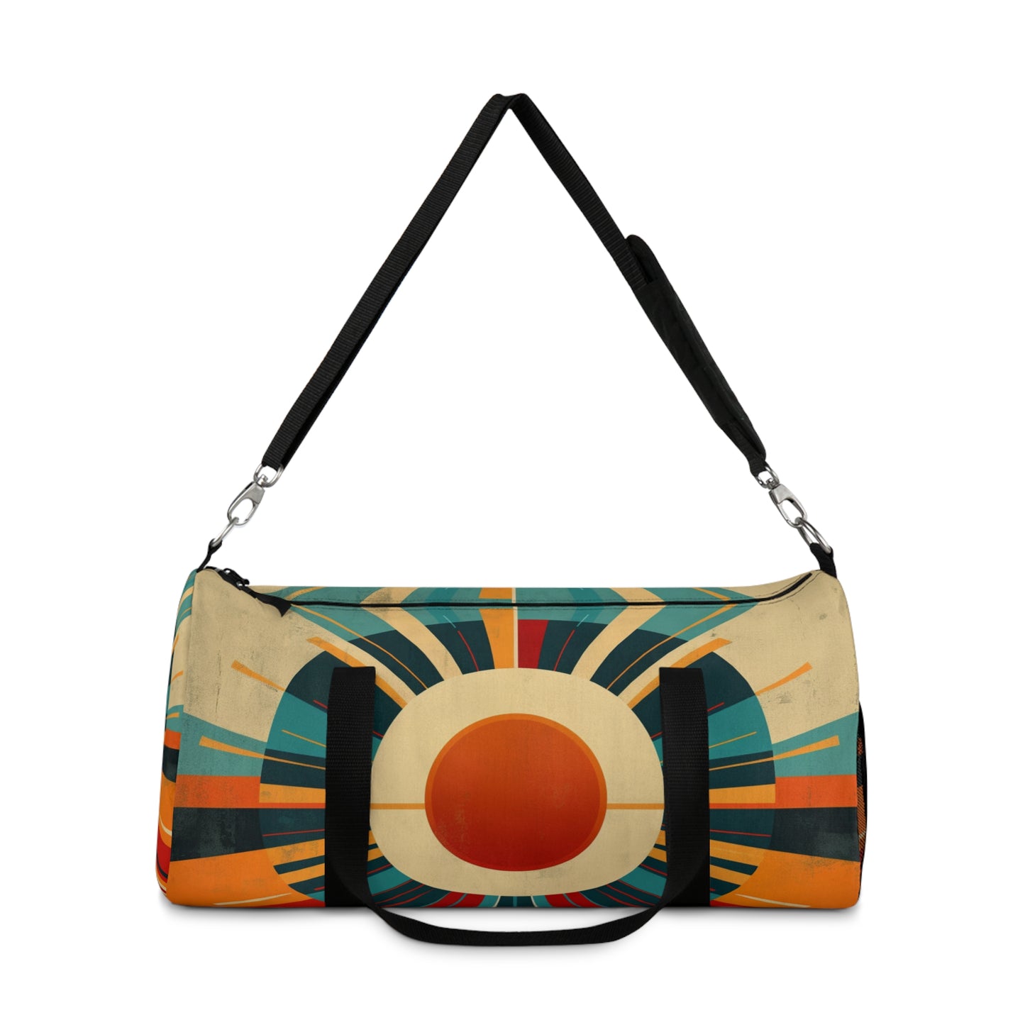 Minimalist Sunshine: Midcentury Modern Sun Duffel Bag