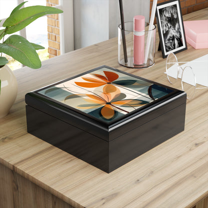 Botanical Chic: Flower Drawings and Minimalist Design Jewelry Box
