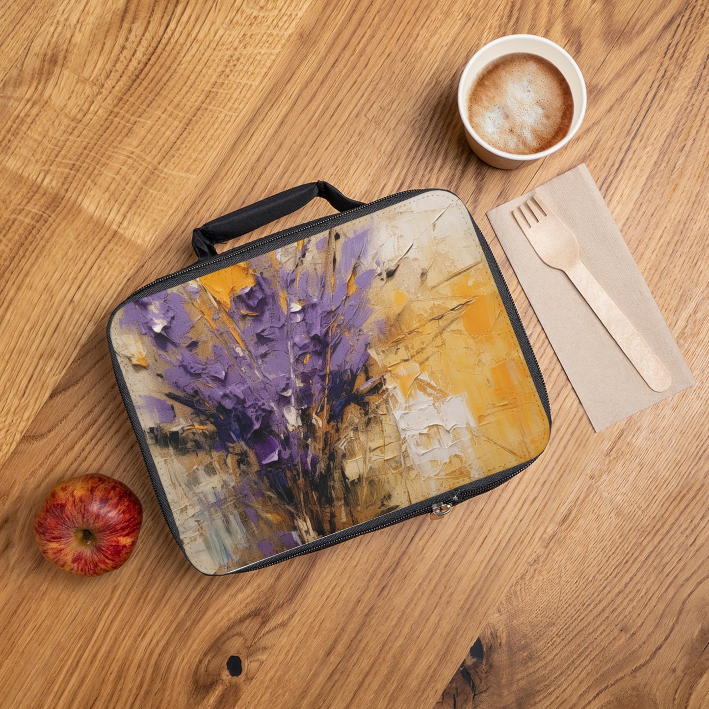Abstract Lavender Bliss: Lunch Bag for Artistic Inspiration