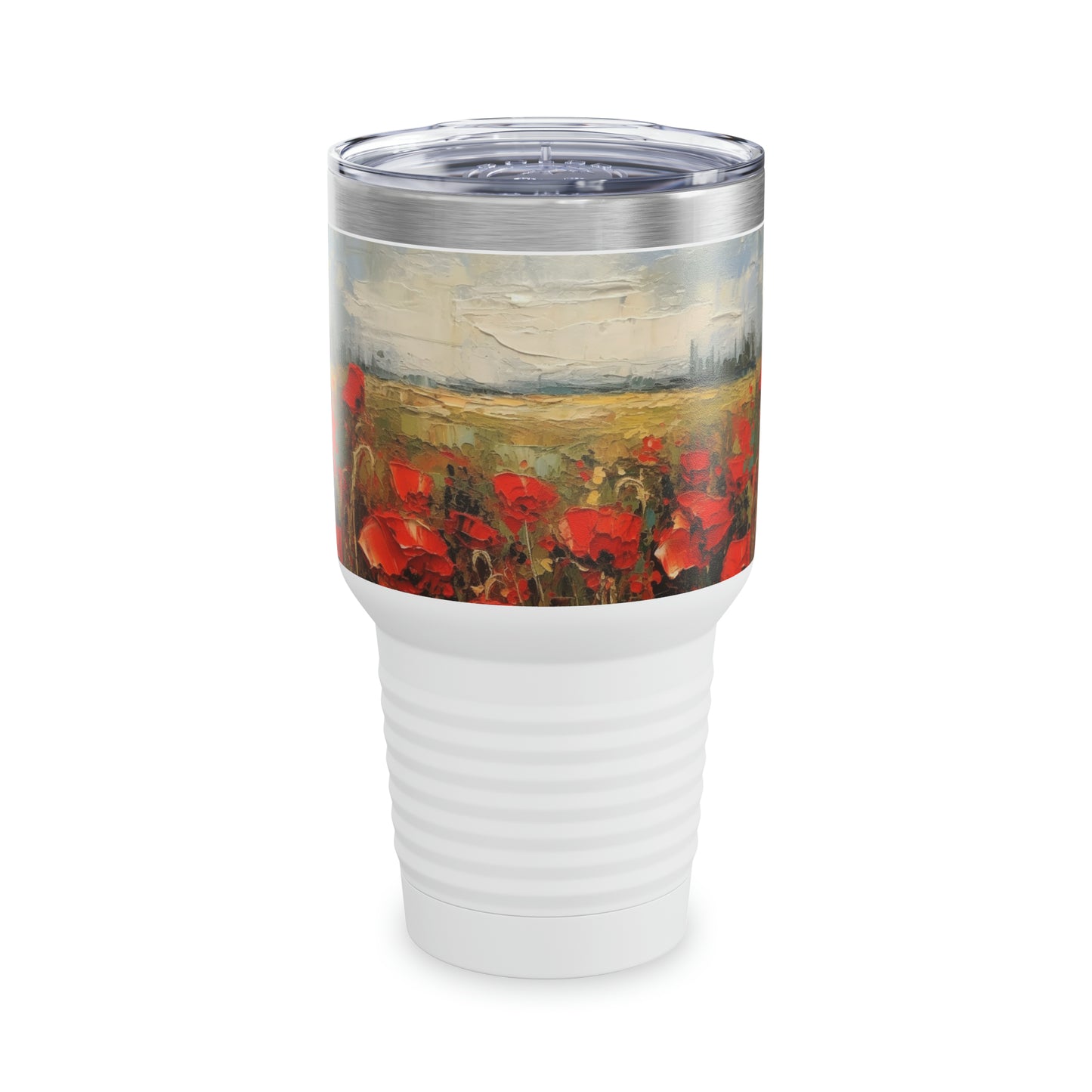 Abstract Poppy Fields: Ringneck Tumbler for Artistic Inspiration