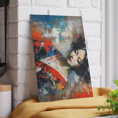 Glass Cutting Board with Geisha Art: Japanese Artistic Flair