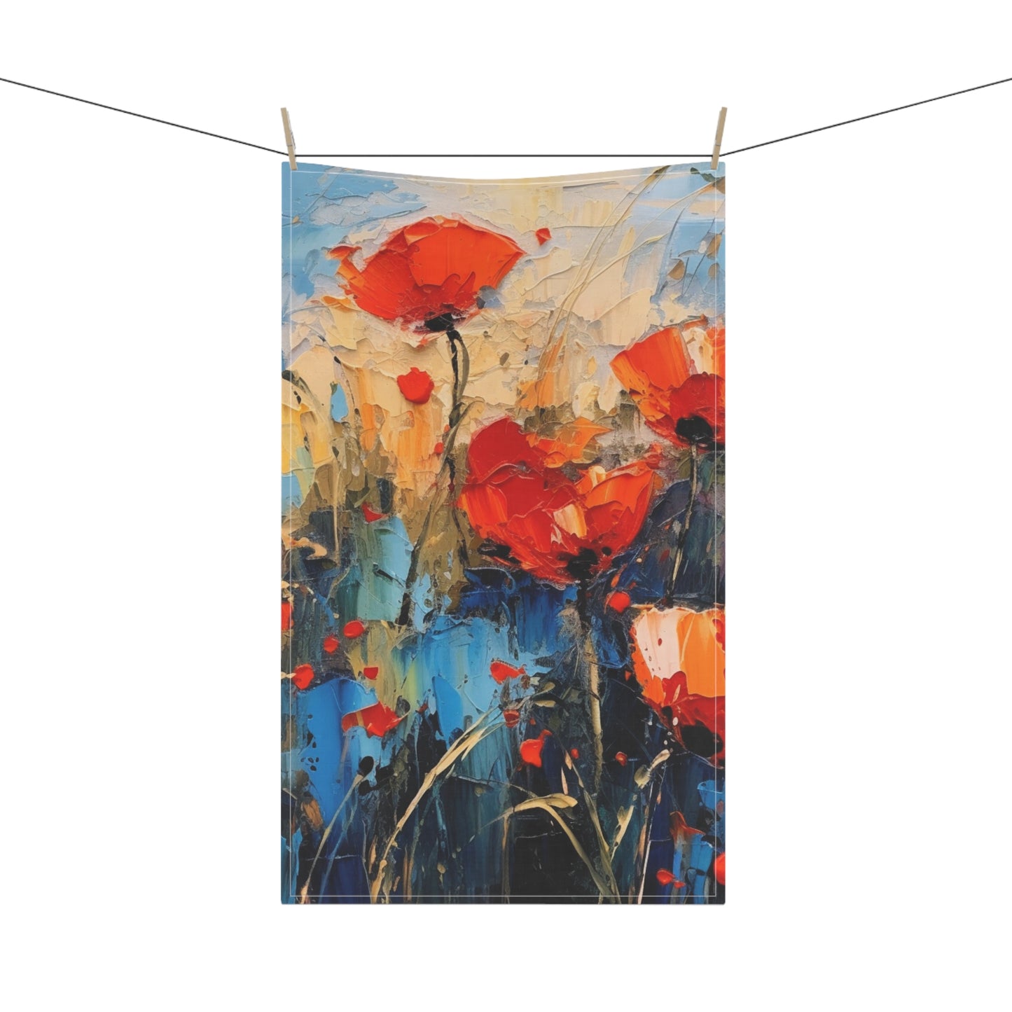 Kitchen Towel Paradise: Abstract Poppy Artwork and Flower Drawings