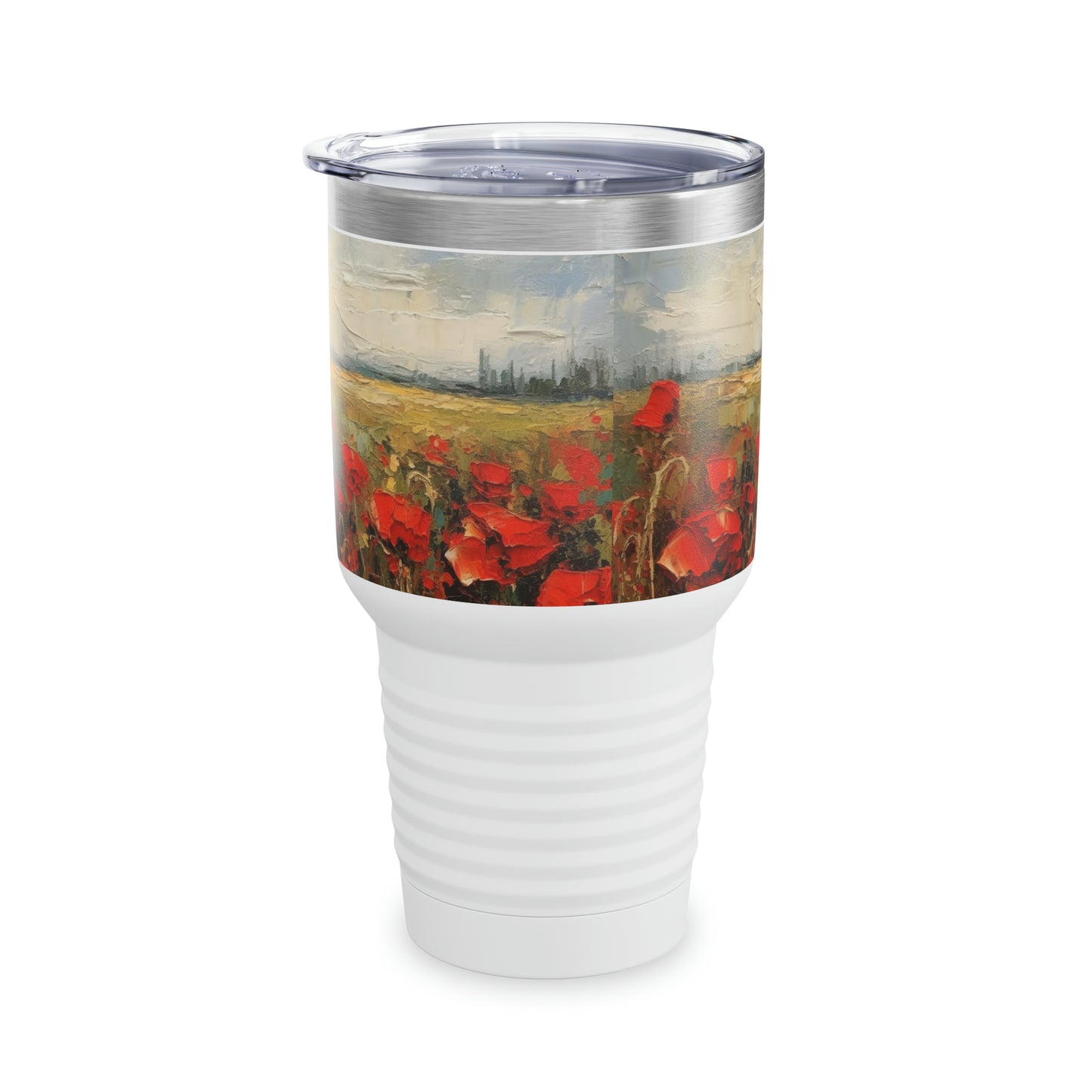 Abstract Poppy Fields: Ringneck Tumbler for Artistic Inspiration