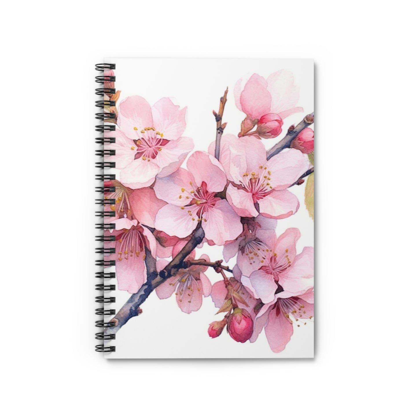Whimsical Delight: Watercolor Cherry Blossom Tree Spiral Notebook