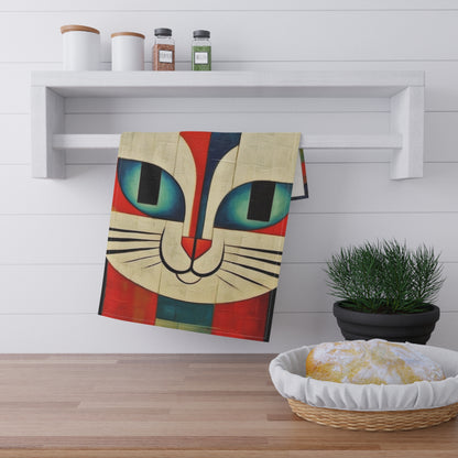 Artistic Vintage Vibes: Picasso-Inspired Midcentury Modern Kitchen Towel for Retro Fashion