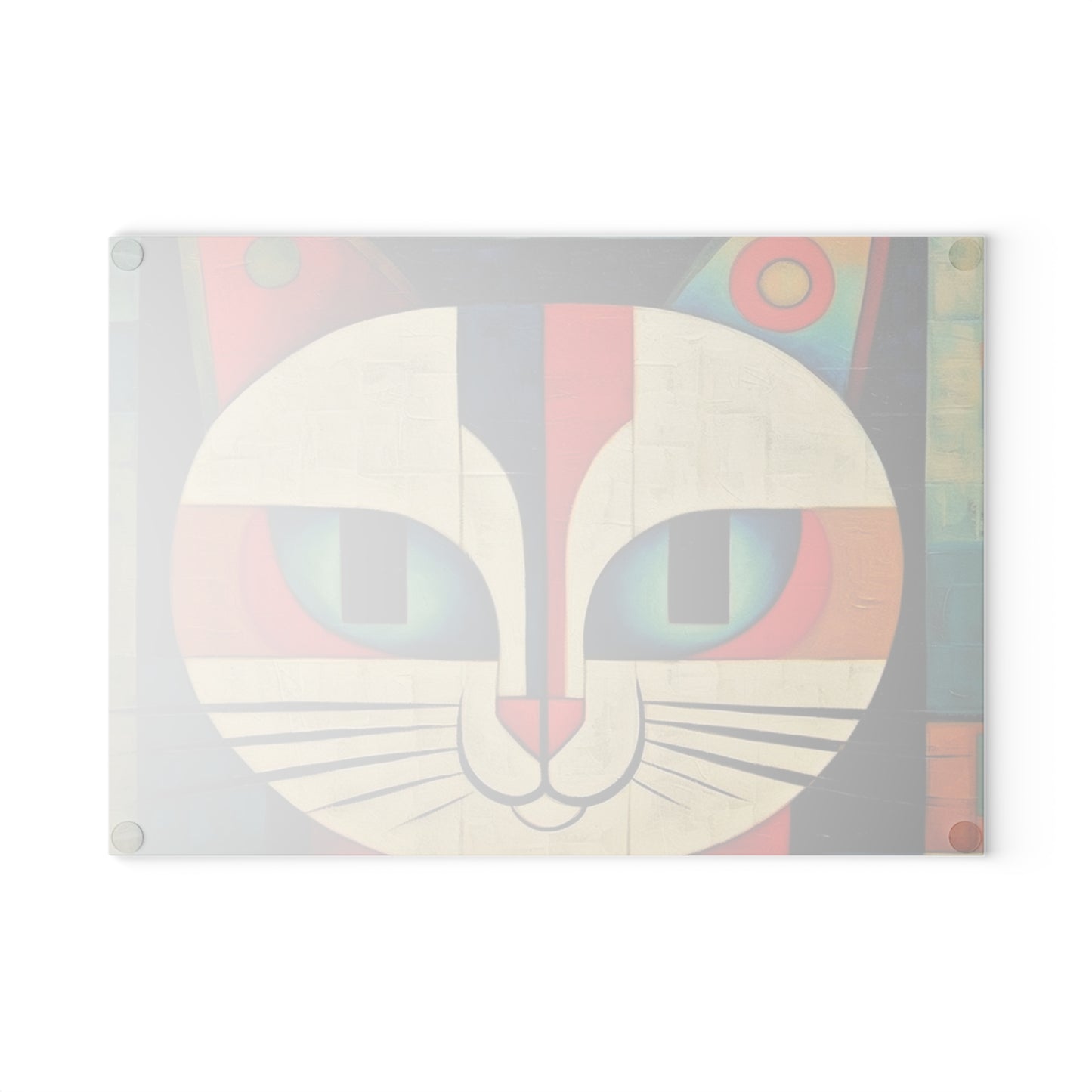 Artistic Vintage Vibes: Picasso-Inspired Midcentury Modern Glass Cutting Board for Retro Fashion