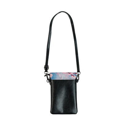 Small Cell Phone Wallet with Abstract Cherry Blossom Drawing: Embrace the Serenity