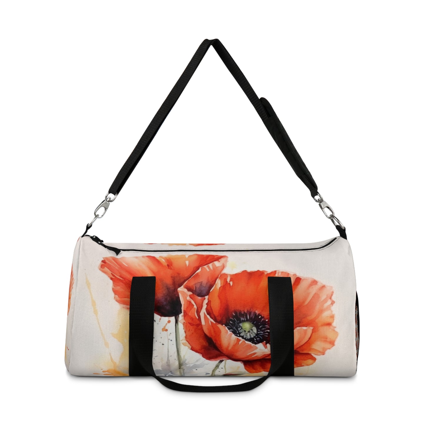Whimsical Poppy Flower Watercolor Duffel Bag: An Artistic Delight