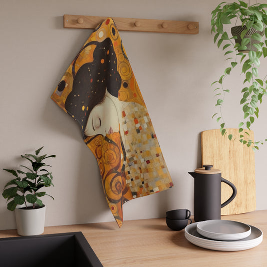 Gustav Klimt Inspired Kitchen Towel: A Tribute to the Iconic Art of the Vienna Secession