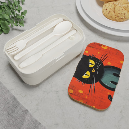 Fashionably Retro Feline: Midcentury Modern Bento Box with a Vintage Cat-Inspired Flair