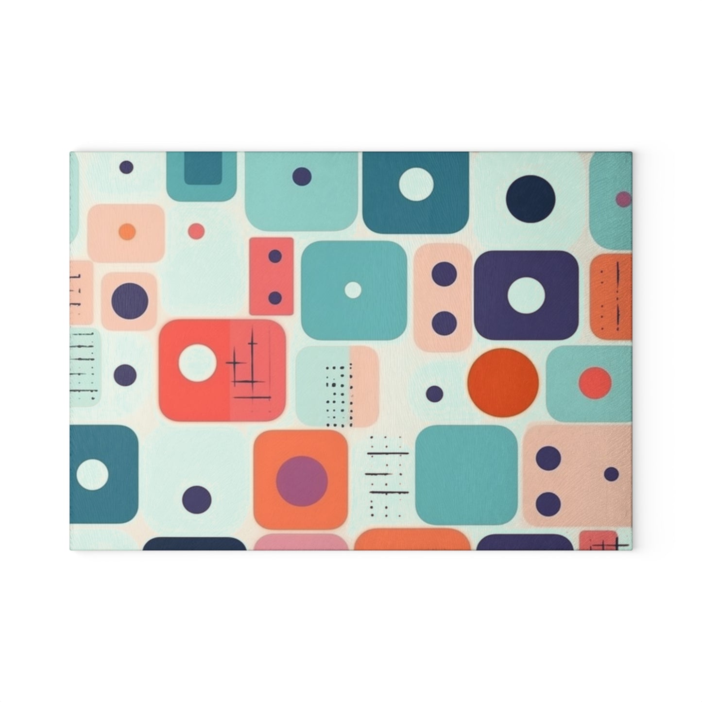 Retro Chic: Atomic Age-Inspired Glass Cutting Board with Midcentury Modern Design and 1960s Fashion