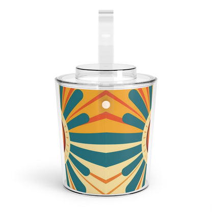 Atomic Age Sunshine: Midcentury Modern Sun Ice Bucket with Tongs