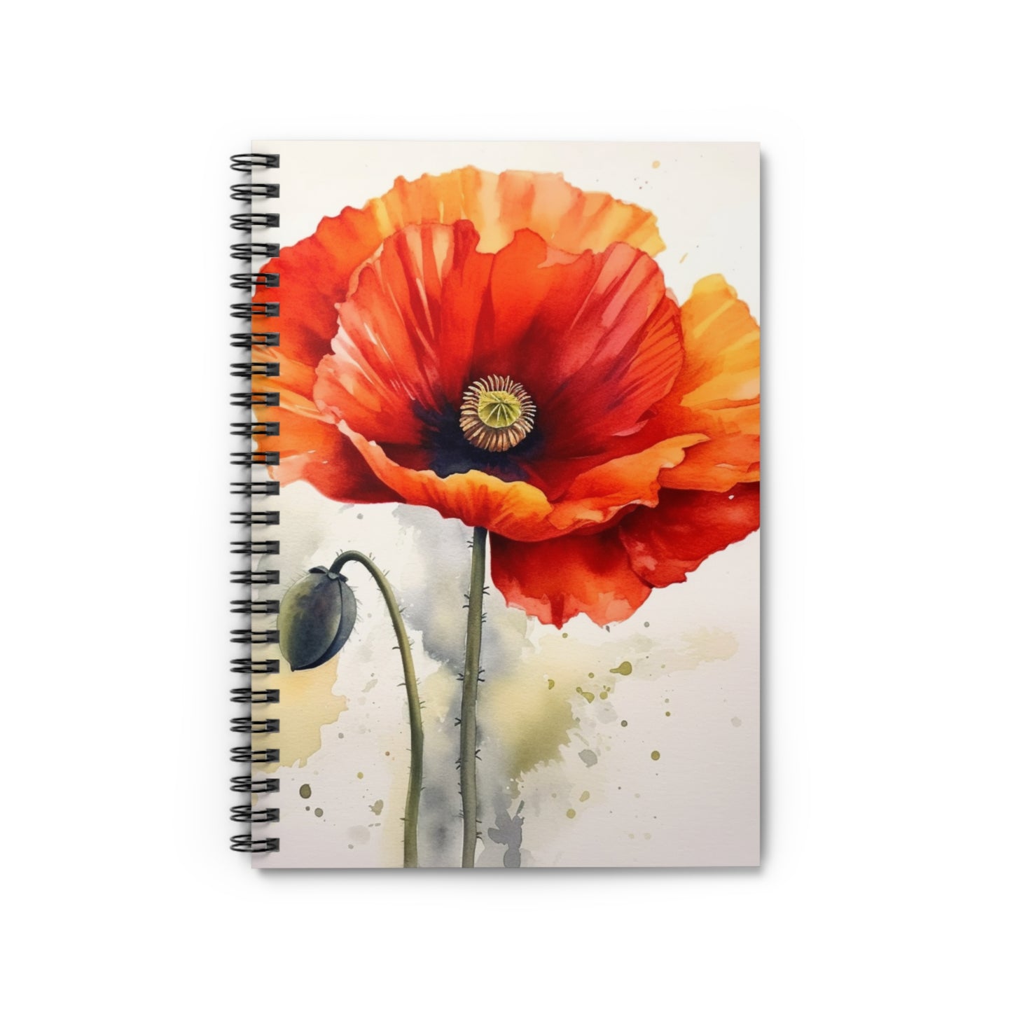 Stunning Poppy Flower Watercolor Spiral Notebook: A Blossoming Experience